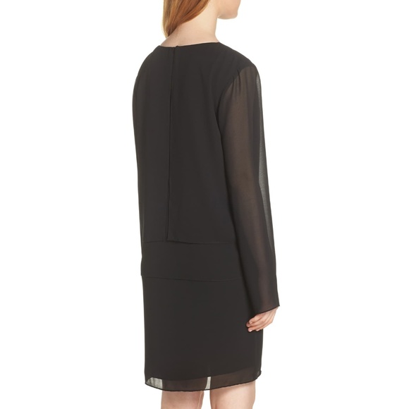 [CHARLES HENRY] Layered Popover Chiffon Dress - Picture 3 of 4